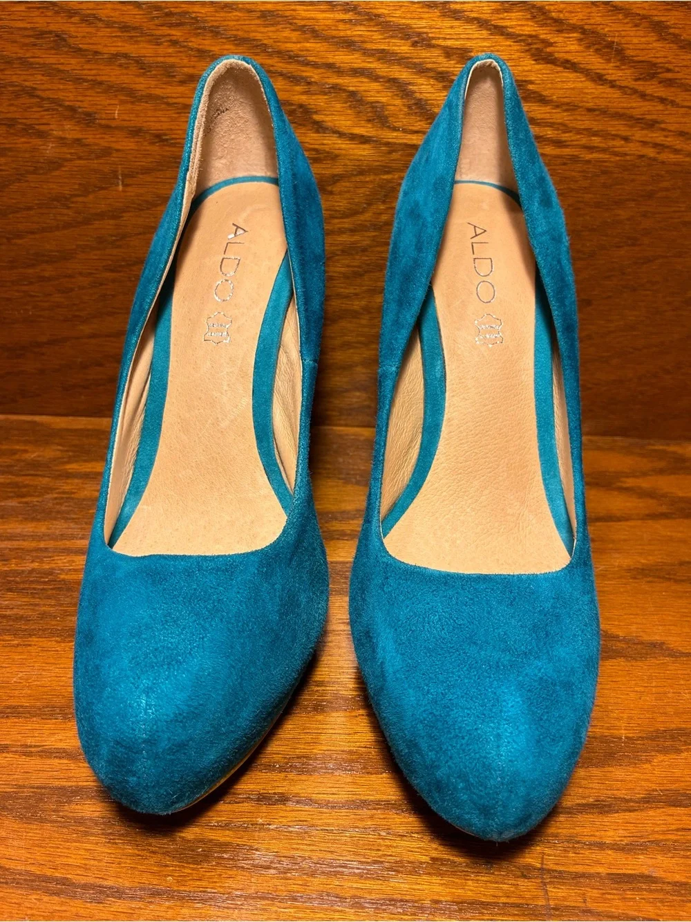 ALDO Teal Suede Platform Stiletto Heels Leather Size EU 40 US 9